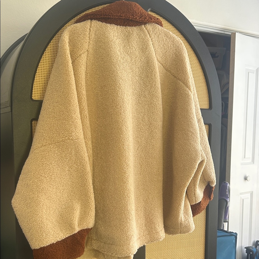 Pilcro Cream and Brown Teddy Jacket - Picture 3 of 3